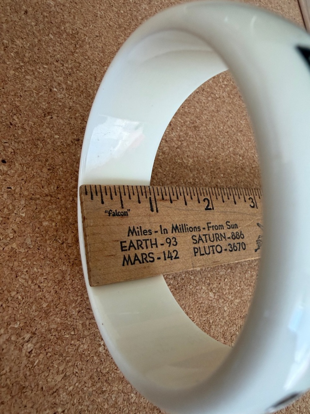 Cream Bangle Bracelet with Bold "LOVE" Text - Picture 6 of 6